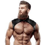 FETISH SUBMISSIVE ATTITUDE - MEN&#039;S BRIGADE ADJUSTABLE ECO-LEATHER NECK HARNESS