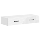 vidaXL Masă laterală montată pe perete Alb foarte lucios 898669