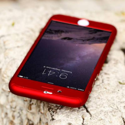 Husa MyStyle FullBody Red pentru Apple iPhone 8 acoperire completa 360 grade cu folie de protectie gratis foto