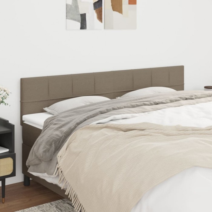 vidaXL Tăblii de pat, 2 buc, gri taupe, 100x5x78/88 cm, textil 346092