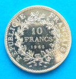 FRANTA 10 FRANCI 1965 ARGINT STARE AUNC P