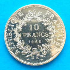 FRANTA 10 FRANCI 1965 ARGINT STARE AUNC P