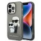 Husa Karl Lagerfeld iPhone 14 Pro Max Hardcase Glitter, Karl&amp;Choupette, negru, KLHCP14XHNKCTGK