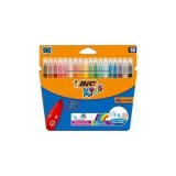 Carioci colorate Bic Kids Kid Couleur 937508, 18 culori, ultralavabile, blister carton