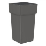Ghiveci Patrat pentru Flori, Plastic, Gri, Capacitate 46 l, 33x33x60 cm