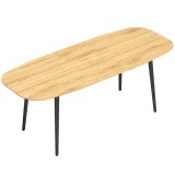 HOMCOM Masă extensibilă pentru 6-8 persoane, masă de bucătărie cu raft, aspect stejar | Aosom Romania