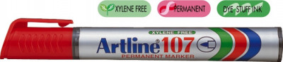 Permanent Marker Artline 107, Corp Plastic, Varf Rotund 1.5mm - Rosu foto