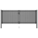 vidaXL Poartă de grădină din oțel, 400x125 cm, antracit 146335
