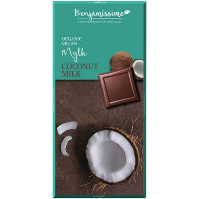Ciocolata cu Lapte de Cocos Bio 70 grame Benjamissimo foto
