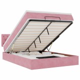 Cumpara ieftin Cadru de pat otoman cu saltea roz 140x200cm catifea