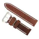 Curea de ceas din piele naturala Maro - 24 mm WZ2867, Time Veranda
