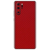 Cumpara ieftin Set Folii Skin Acoperire 360 Compatibile cu Huawei P30 Pro New Edition (Set 2) - ApcGsm Wraps Carbon Geranium Red, Rosu, Silicon, Oem