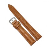 Cumpara ieftin Curea de ceas din Piele Naturala - Culoare Maro-Deschis, Imprimeu crocodil -