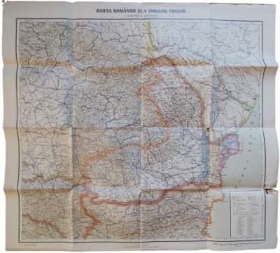 A3023N Harta Rom&amp;acirc;niei și a țerilor vecine de lt-colonel G Iannescu, 1896 foto