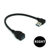 Adaptor cablu prelungitor USB 3.0 Tata-Mama la 90 de grade 20 cm Tip Dreapta, Oem