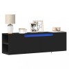 Gossi dulap tv de perete cu lumini led, negru, 135x31x39,5 cm