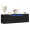 Gossi dulap tv de perete cu lumini led, negru, 135x31x39,5 cm