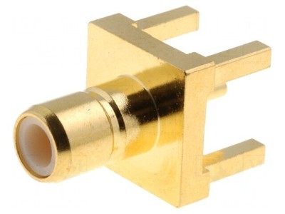 Soclu SMB THT 50&amp;Omega; Aurit PTFE foto