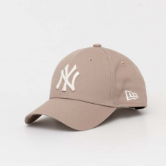 New Era șapcă de baseball din bumbac culoarea bej, cu imprimeu, NEW YORK YANKEES