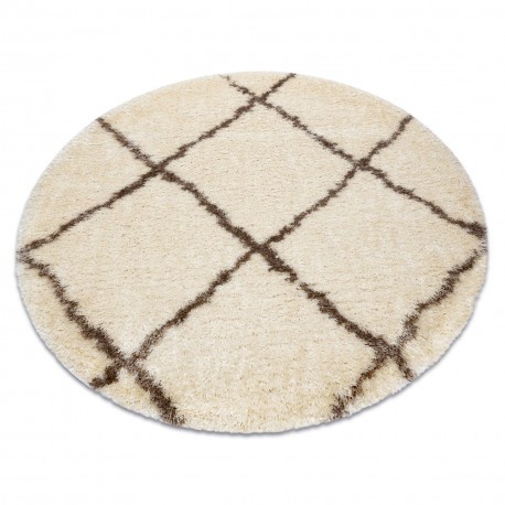 Covor FLUFFY 2373 cerc shaggy spalier - cremă / bej, cerc 160 cm