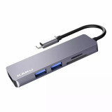 Hub USB cu mufa Tip-C Kaku KSC-274 2xUSB-A, MicroSD, HDMI, Gri