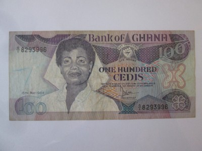 An rar! Ghana 100 Cedis 1984 in stare buna foto