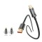 Cablu de date si incarcare rapida, Bavin, CB309, USB-A la USB-C, 66W, 1.2m, display digital, negru