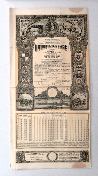 1941 IMPRUMUTUL REINTREGIRII 4,5% - LOT (3 buc)