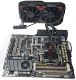 Placa de baza second hand ASUS SABERTOOTH X79 LGA2011 cu procesor INTEL 6 CORE i7-4930K 3.4Ghz si Racire cu apa Gamer Storm