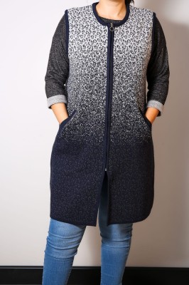 Vesta Tricotata Lunga Fermoar NaviMarimea foto