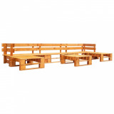 VidaXL Set mobilier de grădină paleți, 6 piese, maro miere, lemn