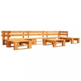 vidaXL Set mobilier de grădină paleți, 6 piese, maro miere, lemn