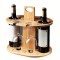 Suport din lemn, pentru sticle si pahare de vin, elegant si functional, cu maner ergonomic integrat, practic si estetic
