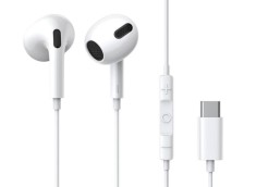CASTI Baseus Encok C17, pt smartphone, control volum + microfon pe fir, conectare prin cablu USB Type-C, lungime cablu 1.1m, alb &quot;NGCR010002&quot; (timbru
