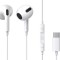 CASTI Baseus Encok C17, pt smartphone, control volum + microfon pe fir, conectare prin cablu USB Type-C, lungime cablu 1.1m, alb &quot;NGCR010002&quot; (timbru