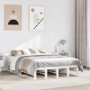 Gossi cadru de pat fara saltea, alb, 120x200 cm, lemn masiv pin