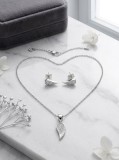 Cumpara ieftin Set din Argint 925 , zAngel Wings, , Colier E i Cercei cu surub Pavate cu Zirconii, 4g