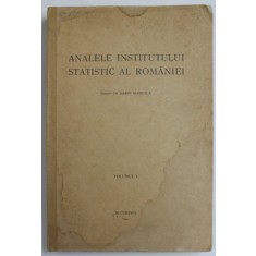 ANALELE INSTITUTULUI STATISTIC AL ROMANIEI , VOLUMUL I (1942 ) , PREZINTA HALOURI DE APA *