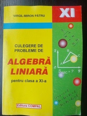 Culegere de probleme Algebra liniara pentru clasa a 11-a - Virgil-Miron Patru