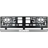 Set 2 bucati, suport numar inmatriculare argintiu Scania III