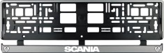 Set 2 bucati, suport numar inmatriculare argintiu Scania III