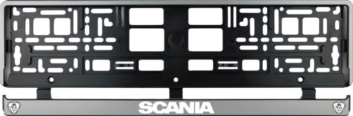 Set 2 bucati, suport numar inmatriculare argintiu Scania III