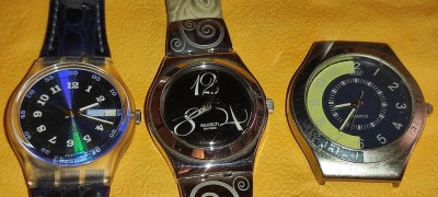 3 CEASURI QUARTZ Swatch FARA BATERIE PT. COLECTIONARI foto
