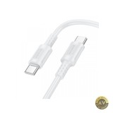 Cablu Date si Incarcare USB-C - USB-C Borofone BX111 Feliz 60W 1m Alb