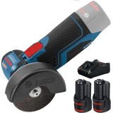 Bosch GWS 12V-76 + 1600A019R8 - Polizor unghiular 76 mm motor fara perii + Set 2 acumulatori si incarcator Li-Ion 12 V 2 Ah