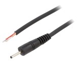 Cablu 1x1mm2 DC 2,35/0,7 Mufă Drept Negru 1,5m