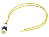 Lampă de control LED convex galbenă 230V AC &Oslash;10mm cabluri POLAM-ELTA