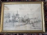 Schiță a Bisericii din Curtea Domnească T&acirc;rgoviște de Andrei Pănoiu