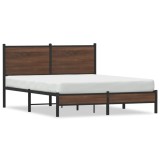 Cumpara ieftin Cadru pat metalic fara saltea, stejar maro, 150x200 cm