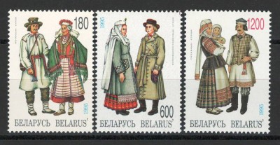 Belarus 1995 Mi 93/95 MNH - Costume traditionale ale regiunilor (I) foto